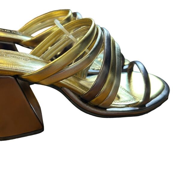 Revolve FARM RIO Block Heel Slide Sandal in Gold & Silver NWOT Size US 8 - Picture 11 of 13